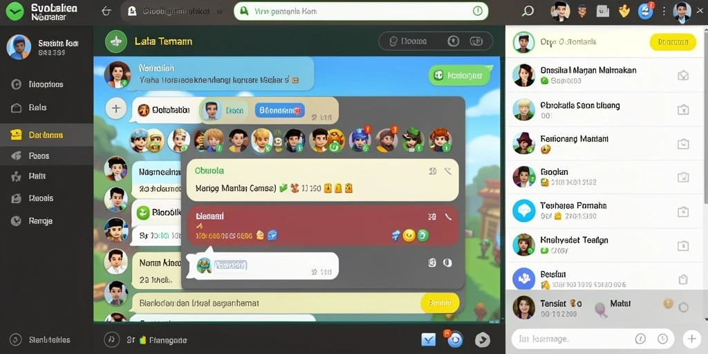 Fitur sosial untuk berinteraksi dengan pemain lain.